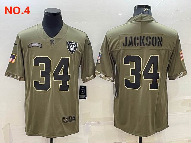 Men's Las Vegas Raiders 34 Bo Jackson Jersey NO.4;